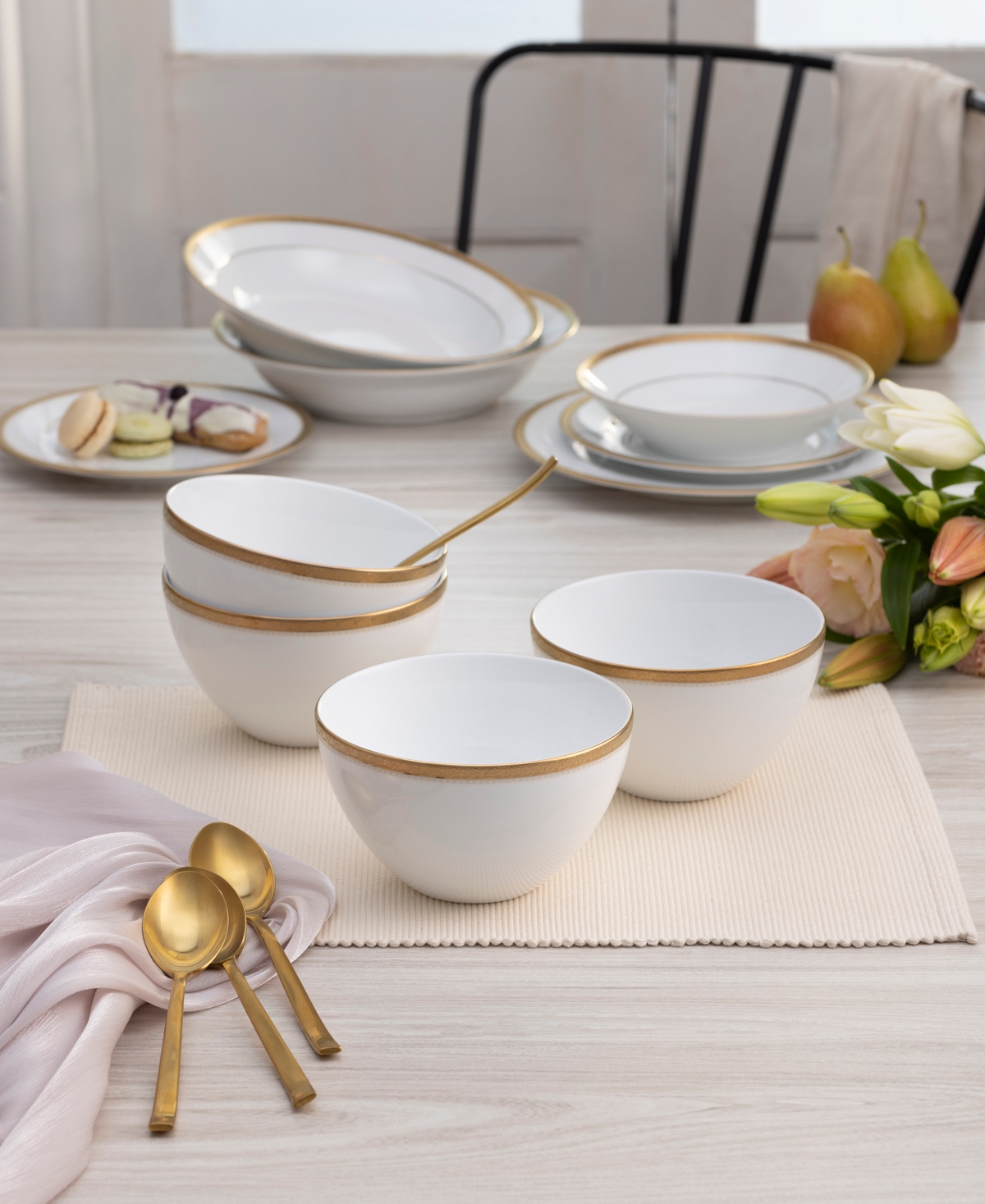 Noritake Charlotta Cereal Bowls, Set Of 4, Service For 4 In Gold