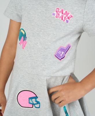 Girls' 4T-6X Sequin Skater Dress with Handbag