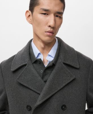 Men's Buttons Wool Double-Breasted Coat