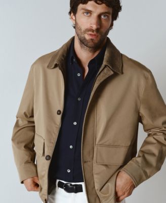 Men's Corduroy Collar Water-Repellent Jacket