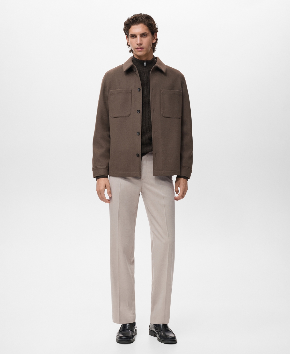 Mango Men's Regular-Fit Pleated Pants