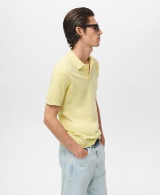Men's Structured Knitted Slim-Fit Polo Shirt