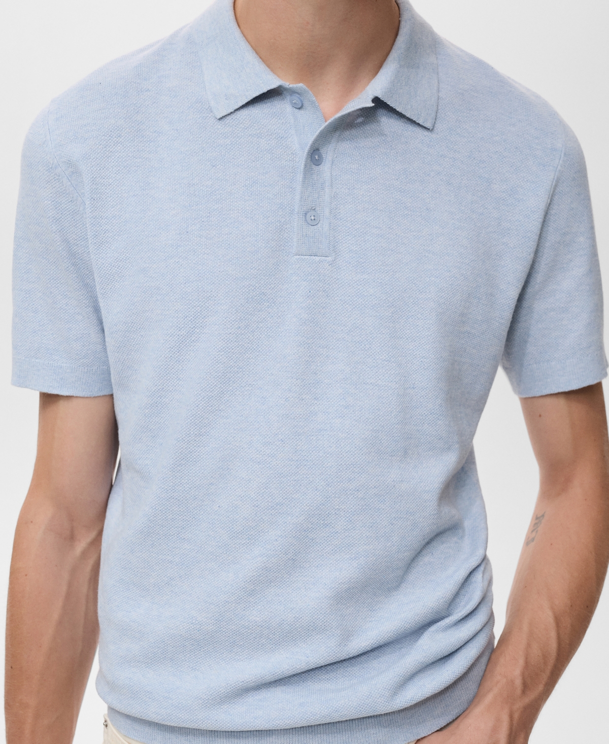 Mango Men's Structured Knitted Slim-Fit Polo Shirt