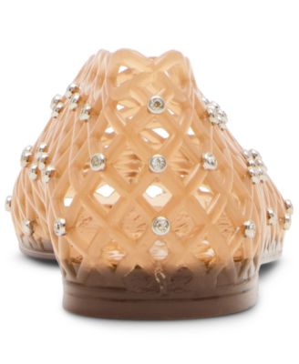 Women's Grove-R Rhinestone Caged Round-Toe Jelly Flats