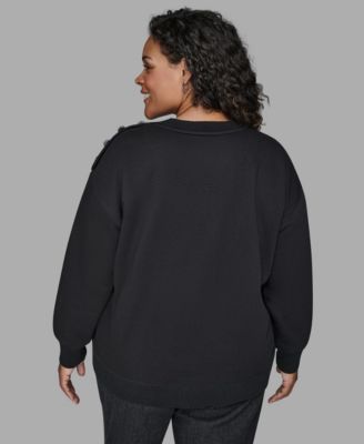 Women's Plus Size Knit Long-Sleeve Sweater