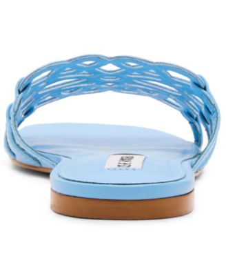 Women's Lotus Slide Square-Toe Flat Sandals