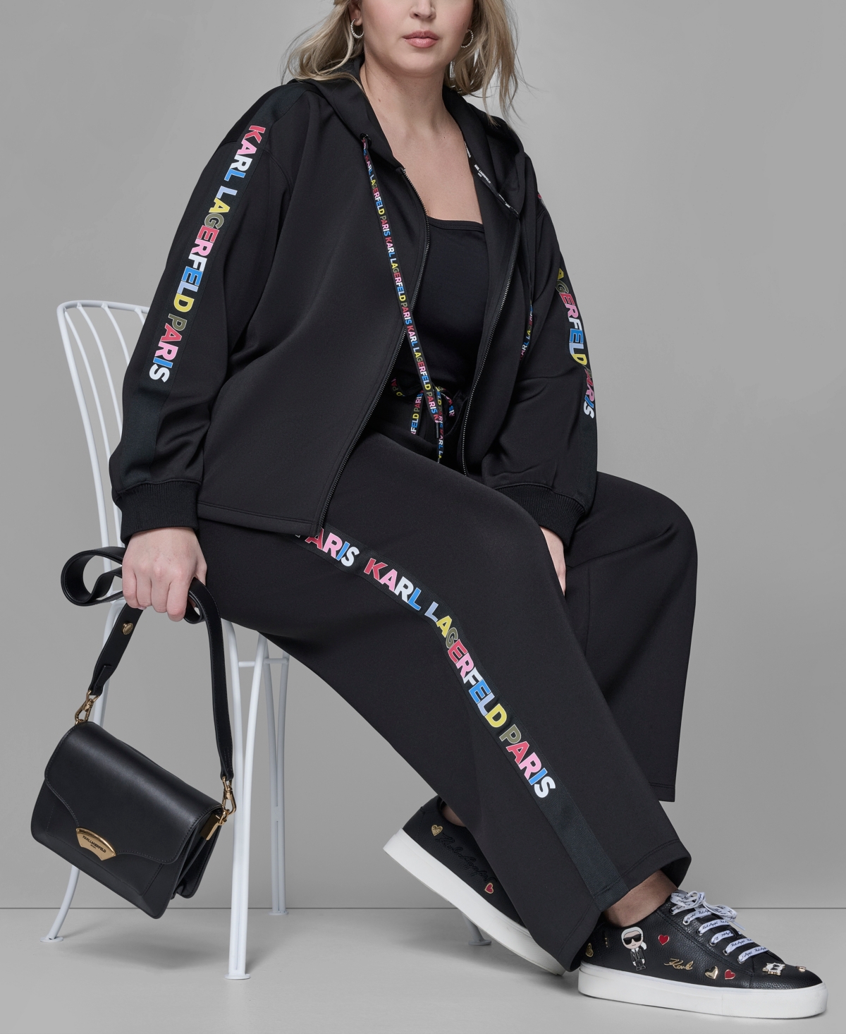 Karl Lagerfeld Paris Plus Athleisure Zip-Up Jacket