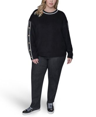 Women's Plus Size Crew Neck Pull-On Sweater
