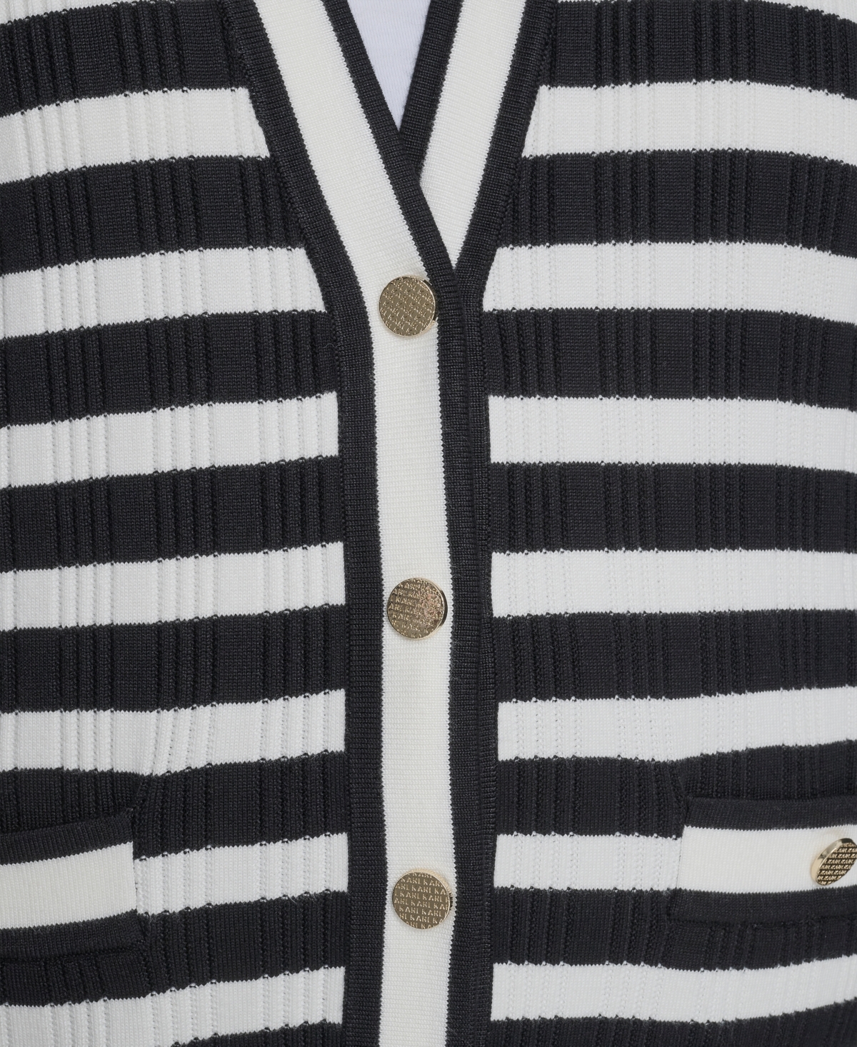 Karl Lagerfeld Paris Plus V-Neck Button Front Cardigan