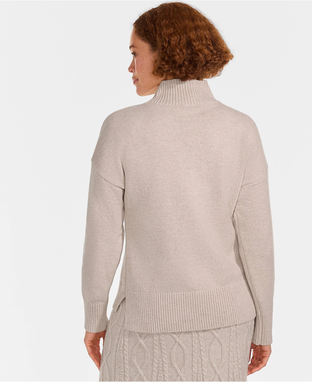 Lands' End Women's Cozy Lofty Split Hem Turtleneck Sweater