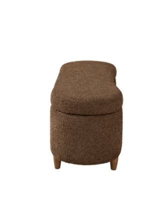 Bailey 48"W Boucl&eacute; Flip Top Storage Bench