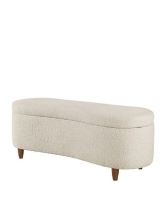 Bailey 48"W Boucl&eacute; Flip Top Storage Bench