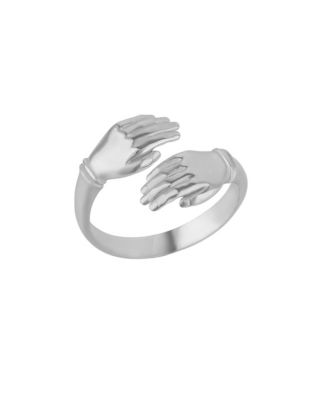 New Hug Ring With Hands Sterling and Plated