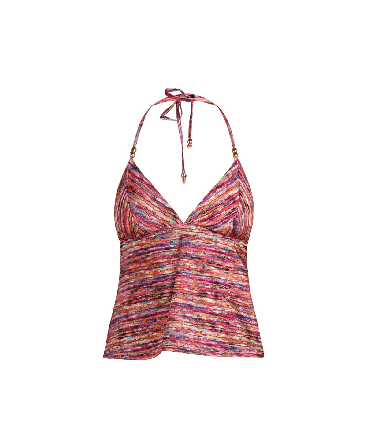 Sunshine 79 Women's Shimmer Ripple Halter Midkini Top
