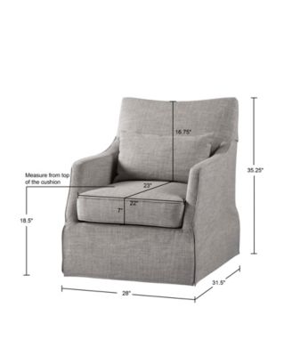 London 28"W Upholstered Skirted Swivel Armchair with Lumbar Pillow