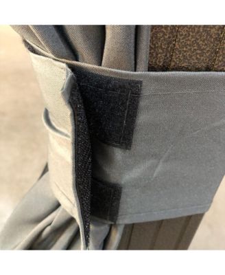 10'x12' Hardtop Gazebo, Mesh, Curtains, Steel Slat Canopy, Dark