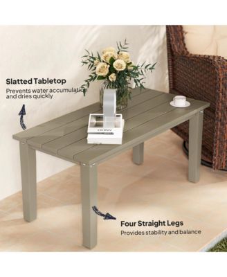 HDPE Outdoor Table, Recgle Slatted Patio Table,