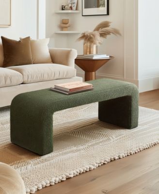 Steve 42"W Boucle Waterfall Bench