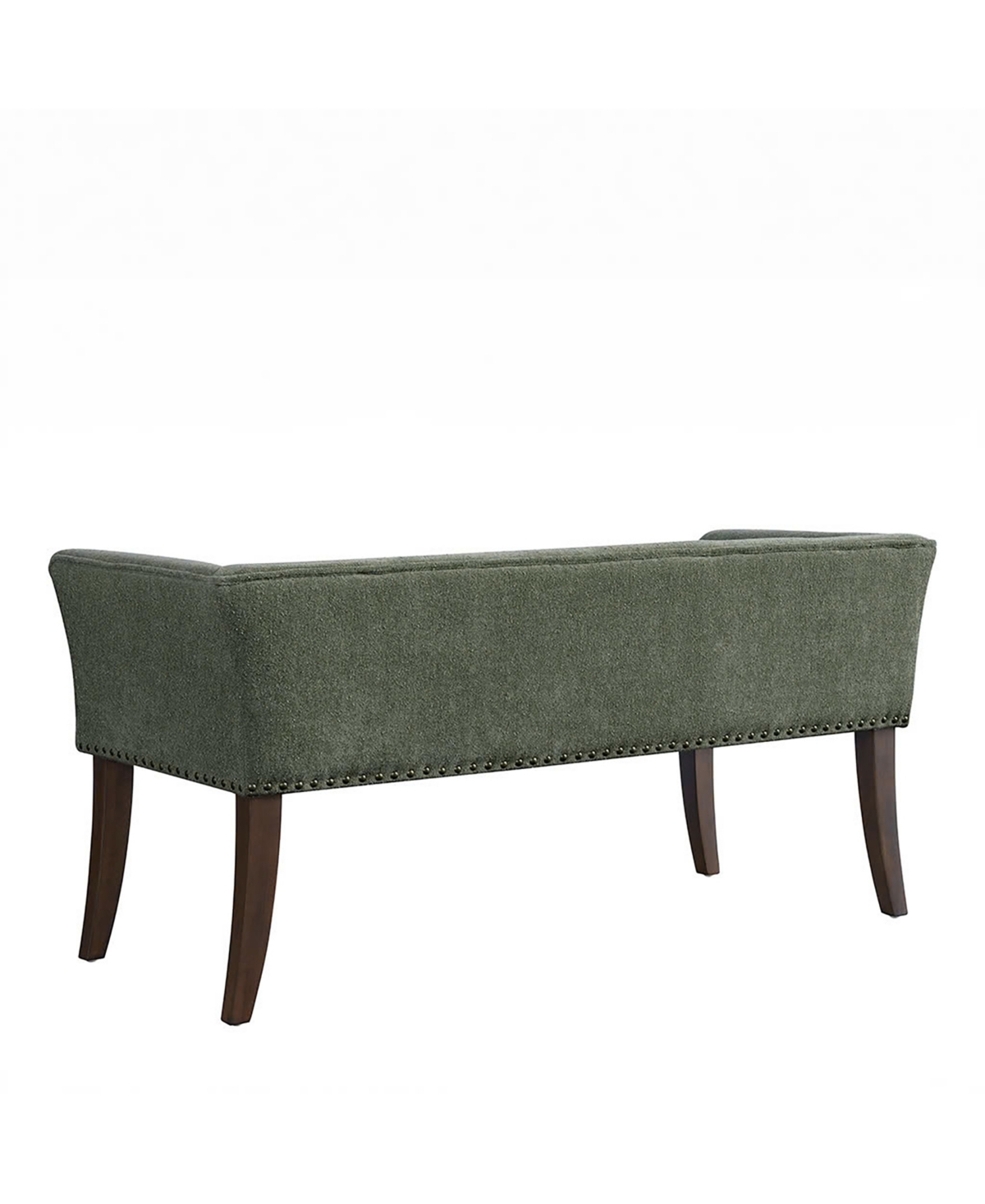 Madison Park Welburn 49.5" Upholstered Bench With Back Wood Legs In Green