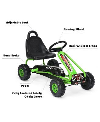 4 Wheel Pedal Powered Ride On Car with Adjustable Seat