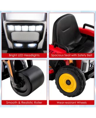 12V Kids Ride on Road Roller with 2.4G Remote Control-Red