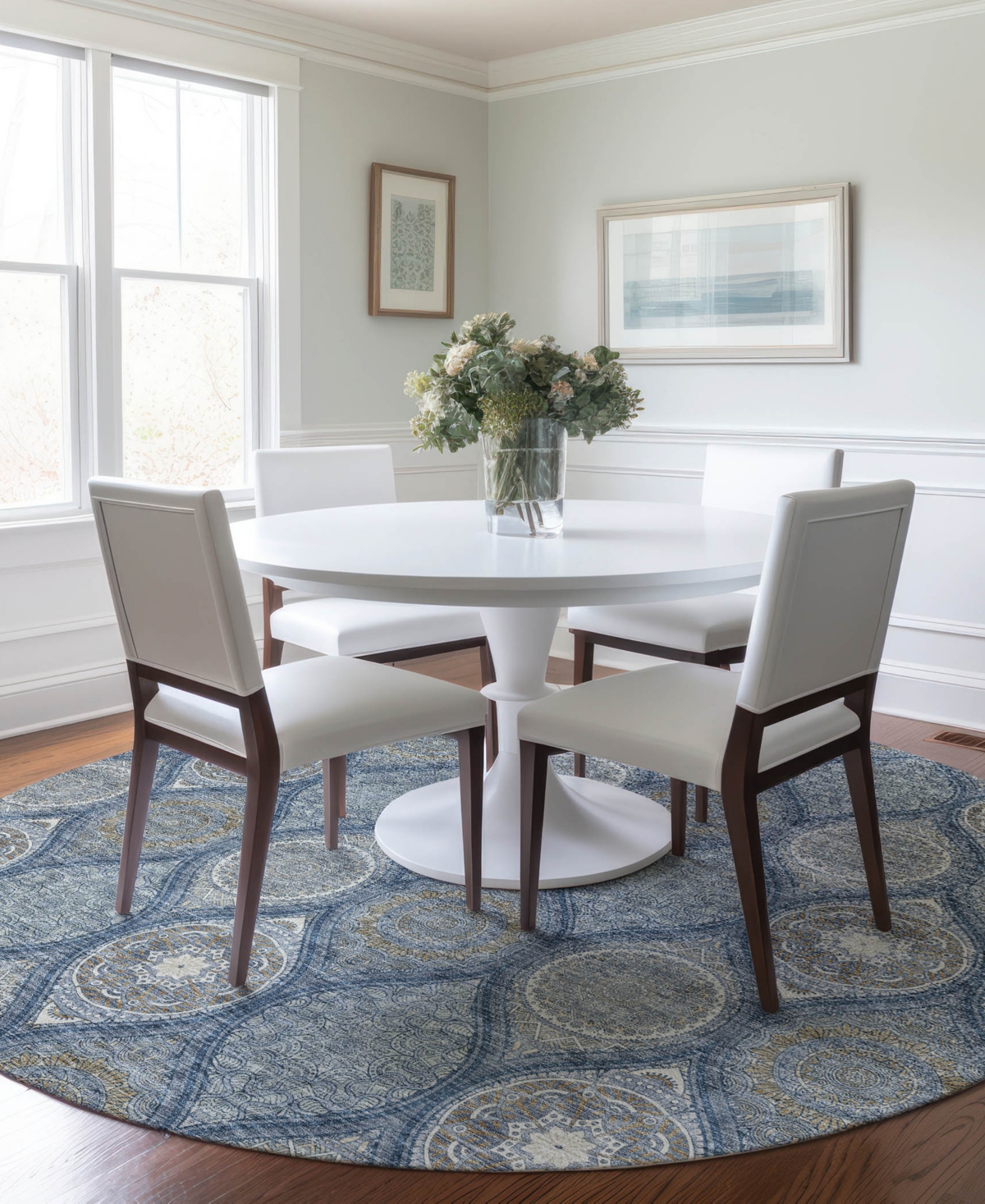 Dalyn Solace Sl1 8'x8' Round Area Rug In Blue