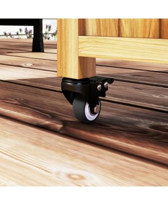 Grill Cart, Kitchen Island with Storage Cabinets