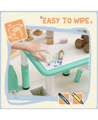 3 Piece Height Adjustable Kids Table and Chairs for Daycare,