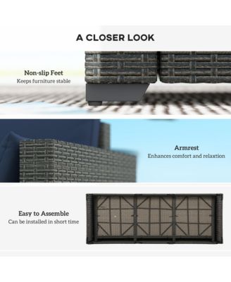 Three-Seater Outdoor Wicker Patio Furniture,