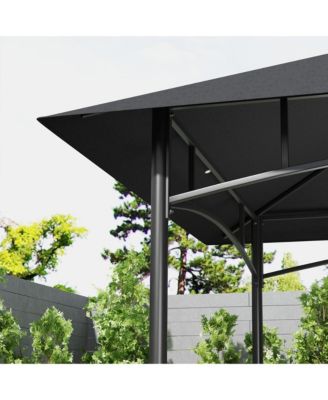 8' x 5' Grill Gazebo, 2-Tier Outdoor BBQ Gazebo, Dark