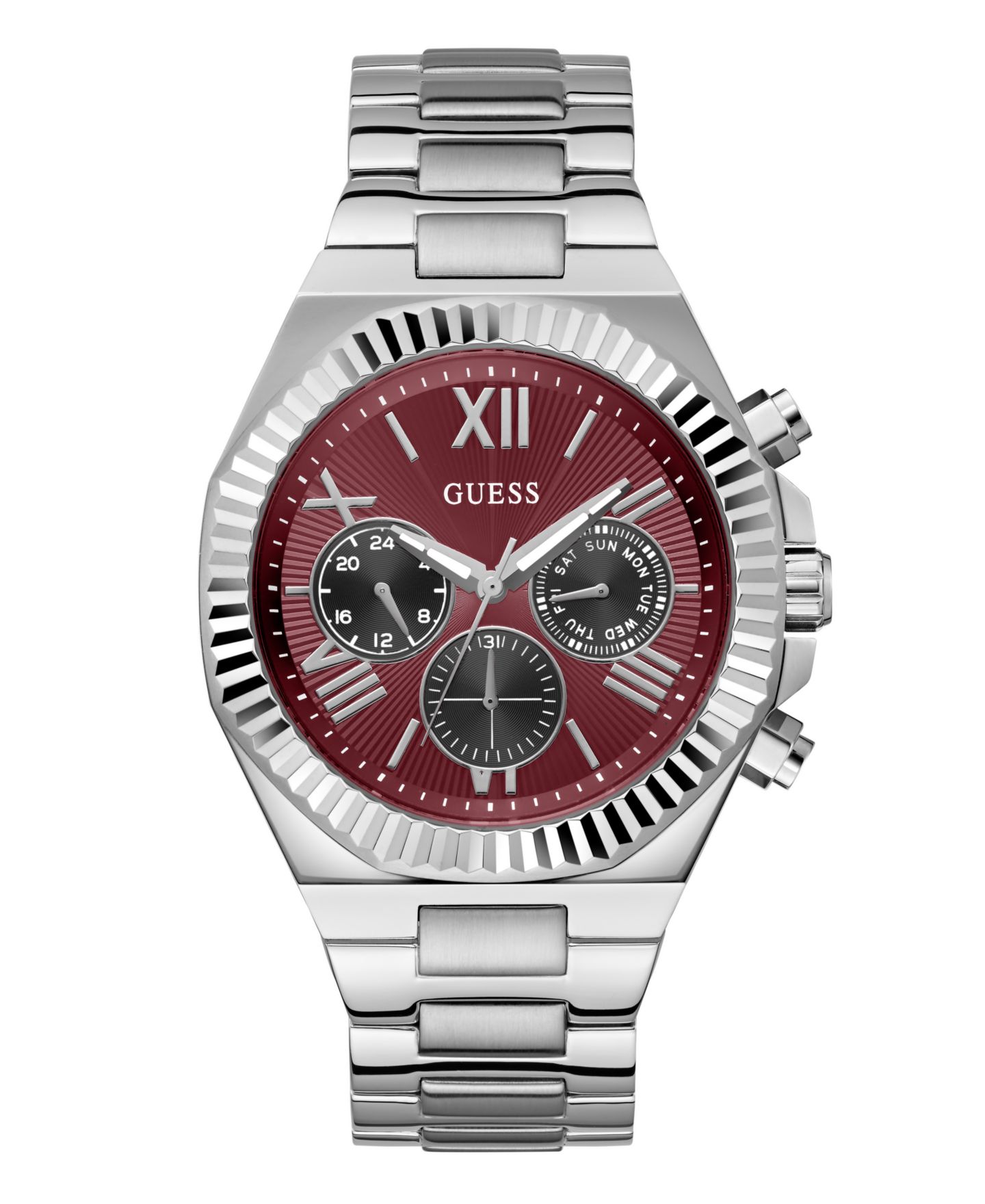 Мужские часы GUESS Silver-Tone Multi-Function Watch, 44mm — фото 1