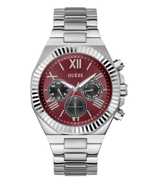 Мужские часы GUESS Silver-Tone Multi-Function Watch, 44mm