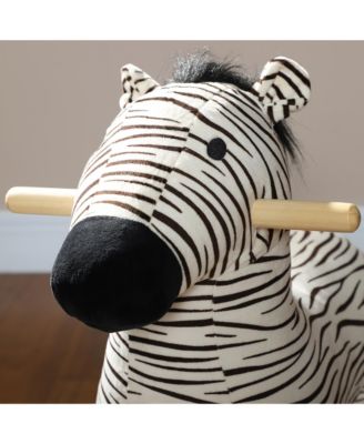 Kids Rocking Horse, Zebra Shaped Ride on Horse with Realistic Sound