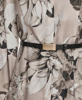 Women's Belted Long-Sleeve Shirt Dress