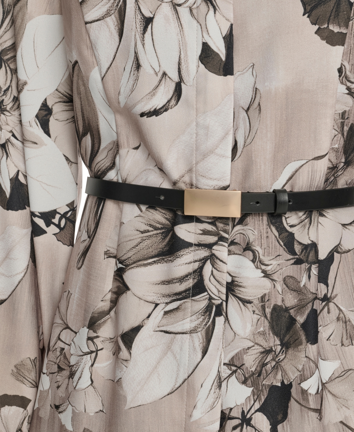 Calvin Klein Women's Belted Long-Sleeve Shirt Dress