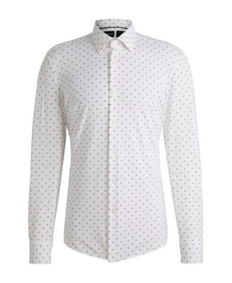 Men's Printed Performance-Stretch Slim-Fit Dress Shirt