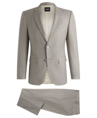 Men's Patterned Virgin Wool Slim-Fit Suit