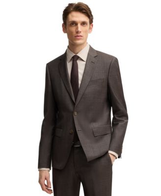 Men's Micro-Patterned Stretch Virgin Wool Slim-Fit Suit