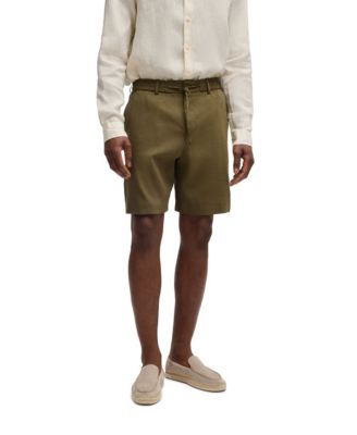 Hugo Boss - Men's Linen Blend Drawstring Formal Shorts