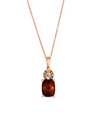 Le Vian - Garnet (2.80 ct. t.w.), Vanilla and Chocolate Diamond Pendant Necklace (0.12 ct. t.w.) in 14K Strawberry Gold