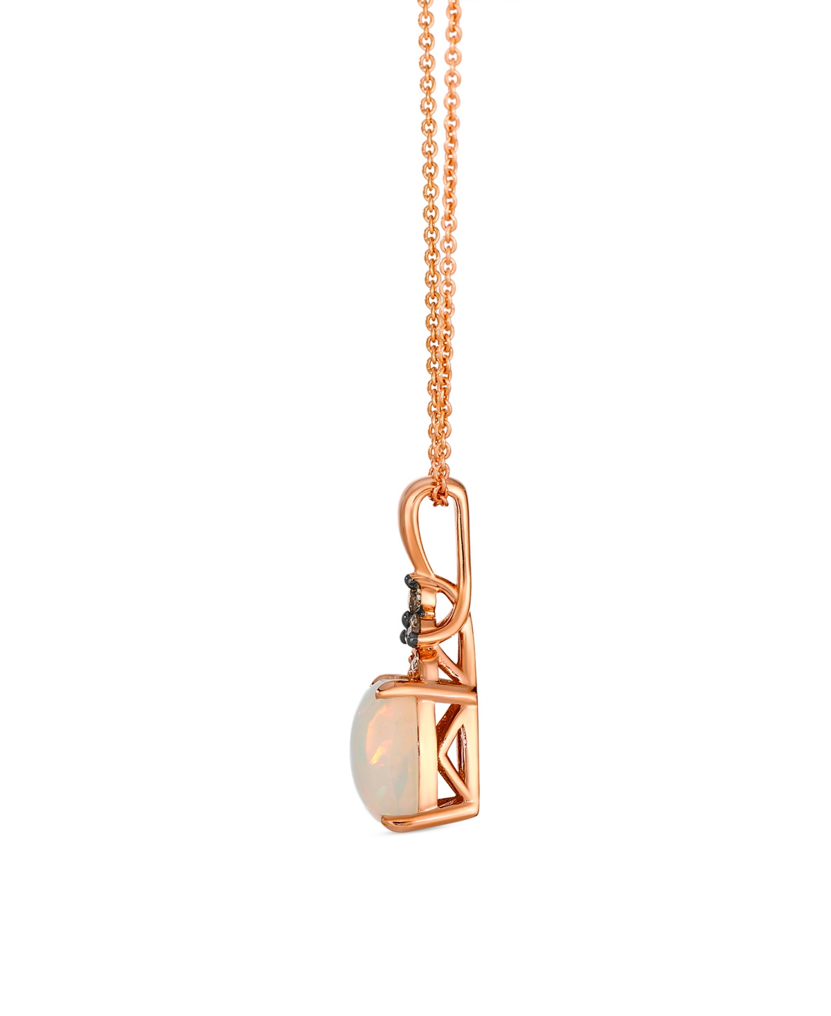 Le Vian Opal (0.75 Ct. T.w.), Vanilla And Chocolate Diamond Pendant Necklace (0.08 Ct. T.w.) In 14k Strawber In Gold