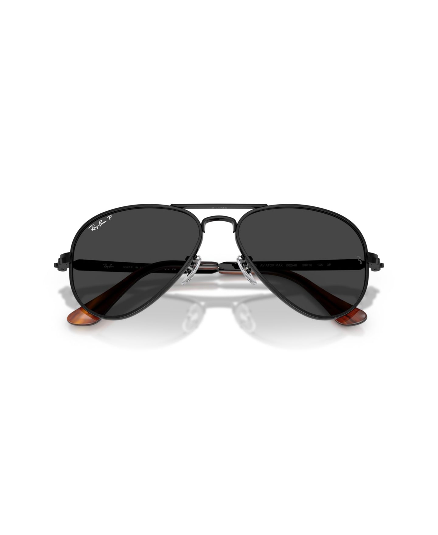 Солнцезащитные очки Ray-Ban Unisex Polarized Sunglasses, Aviator Max RB3925, цвет: Чёрный — фото 3