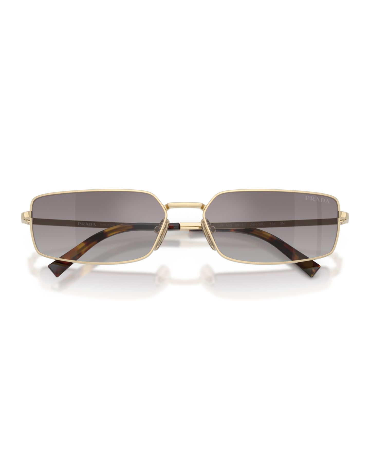 Женские солнцезащитные очки Prada Rectangle, PR A60S, цвет: Золотой / Синий — фото 2