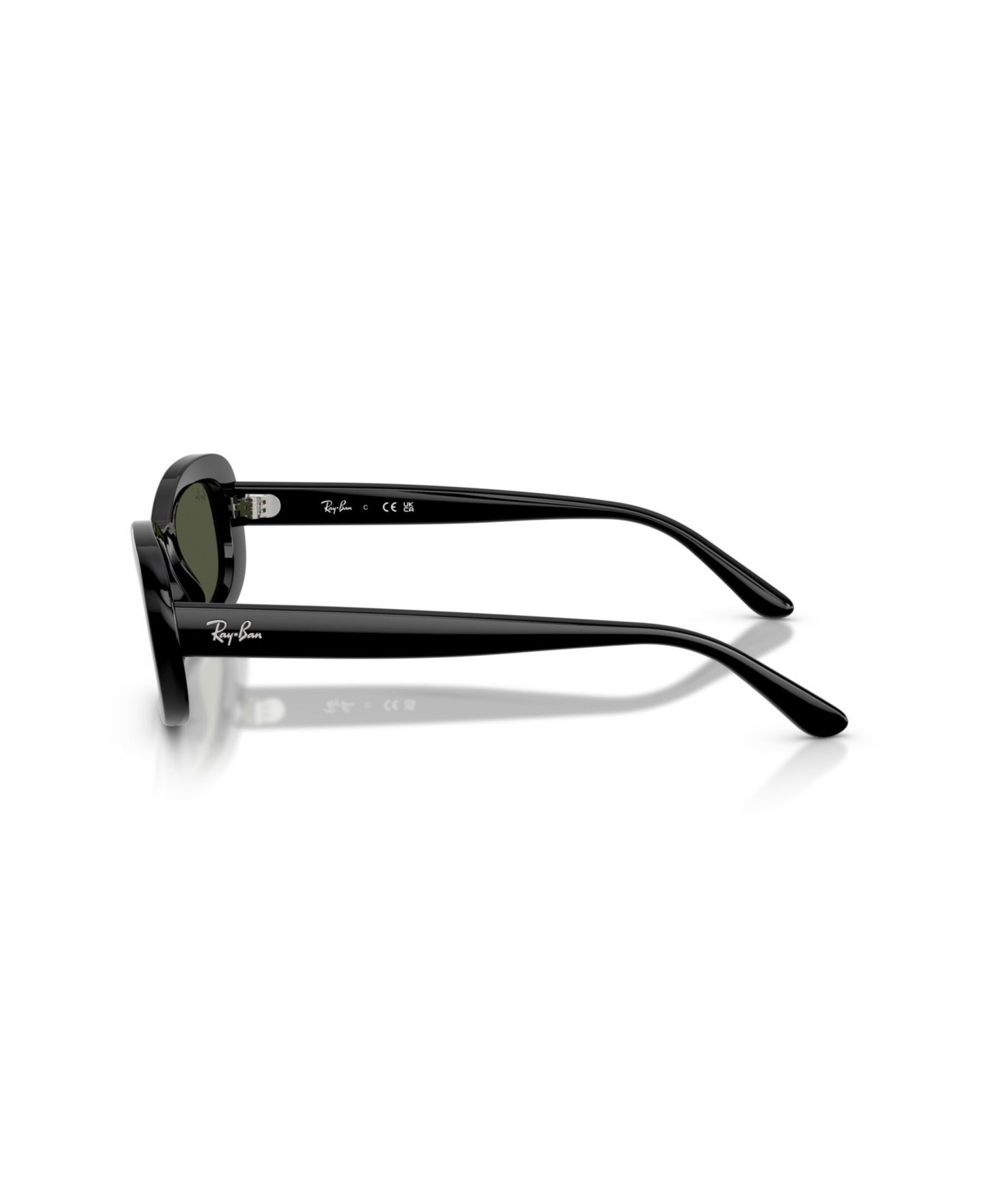 Женские солнцезащитные очки Ray-Ban Oval Sunglasses, RB2221, цвет: Чёрный / Зелёный — фото 5