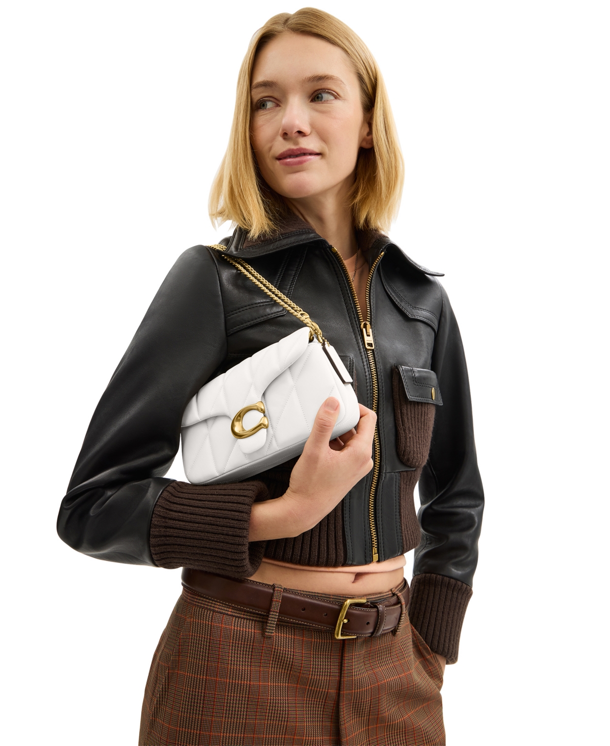 Coach Quilted Mini Tabby Chain Crossbody Bag