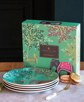 Sara Miller India Cake Plates, Set of 4