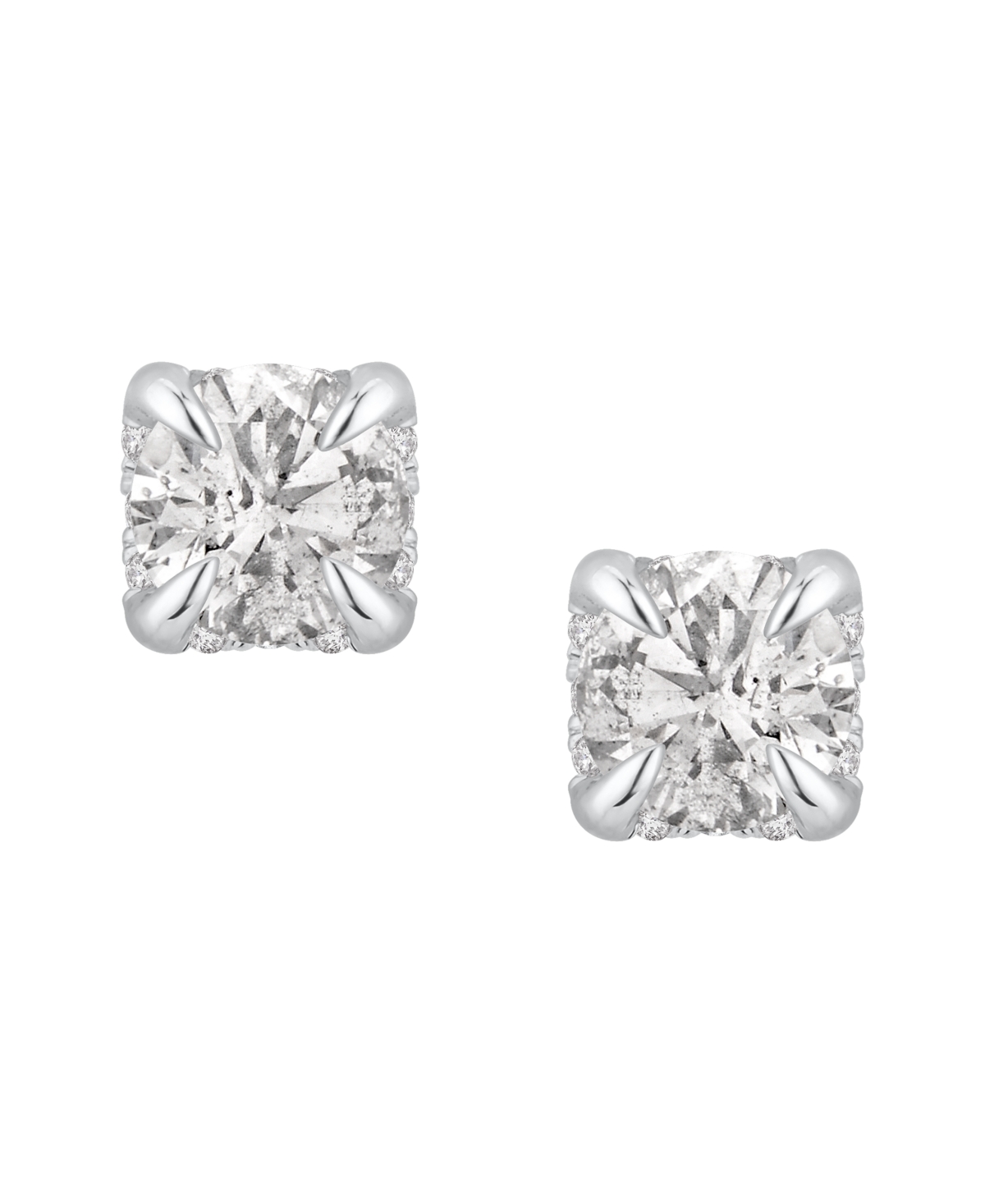 Macy's Diamond Stud Earrings (1 Ct. T.w.) In 14k White Gold In Metallic