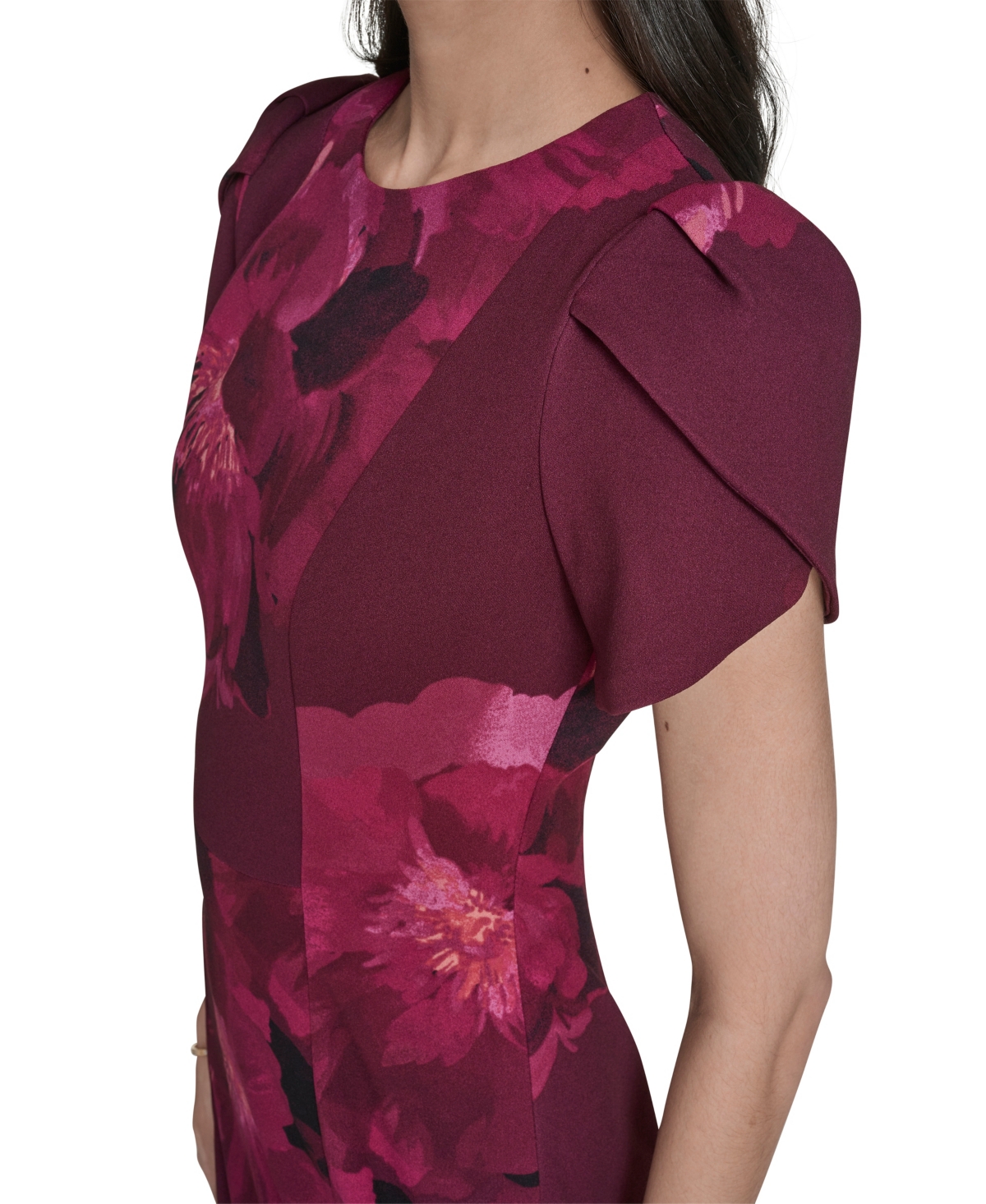 Calvin Klein Women's Crewneck Short-sleeve Midi Dress In Pink