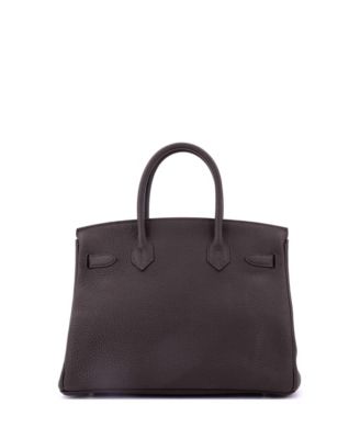 Birkin 30 Handbag Brown Togo with Palladium Hardware