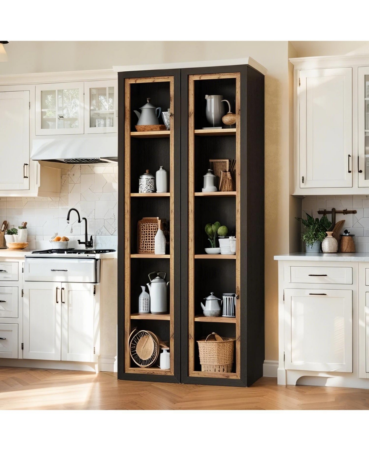 Tribesigns Kitchen Pantry 5-Tier Narrow Extra Tall Shelf With Open Cubes, Freestanding Modern Storage Shelf.